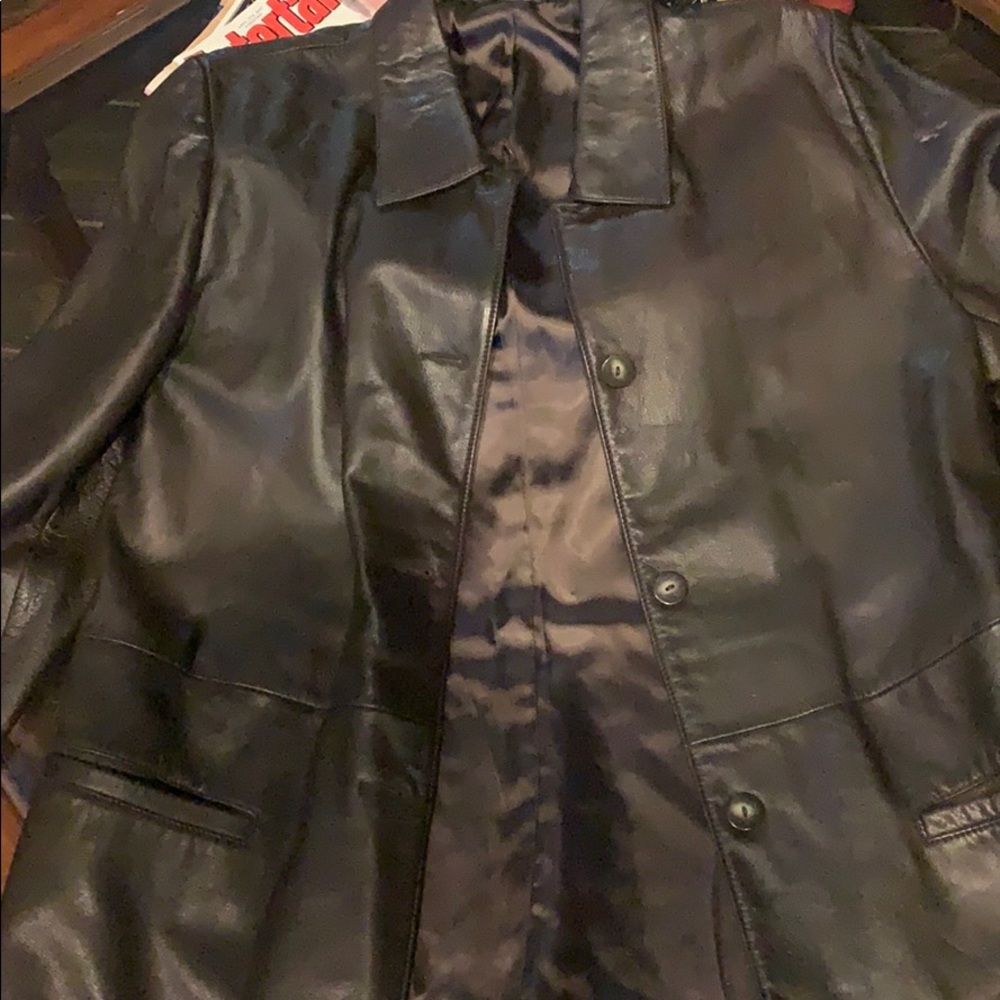 Dark brown leather jacket